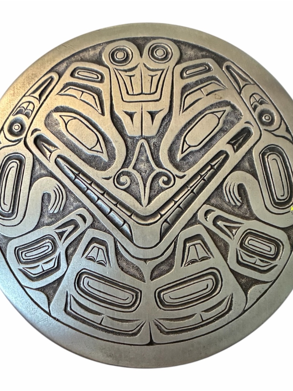 Decorative Fine Pewter Trinket Box - Silver Bear Mask Design